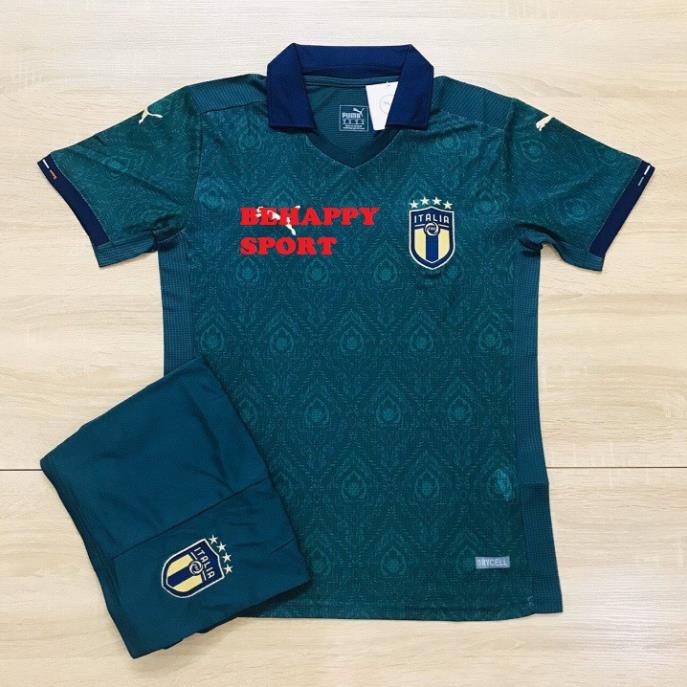 Bộ Quần Áo Bóng Đá Italia Hàng Thái Full Logo Cực Chất - Áo Đấu Màu Xanh Lục Vải Thái Cao Cấp !