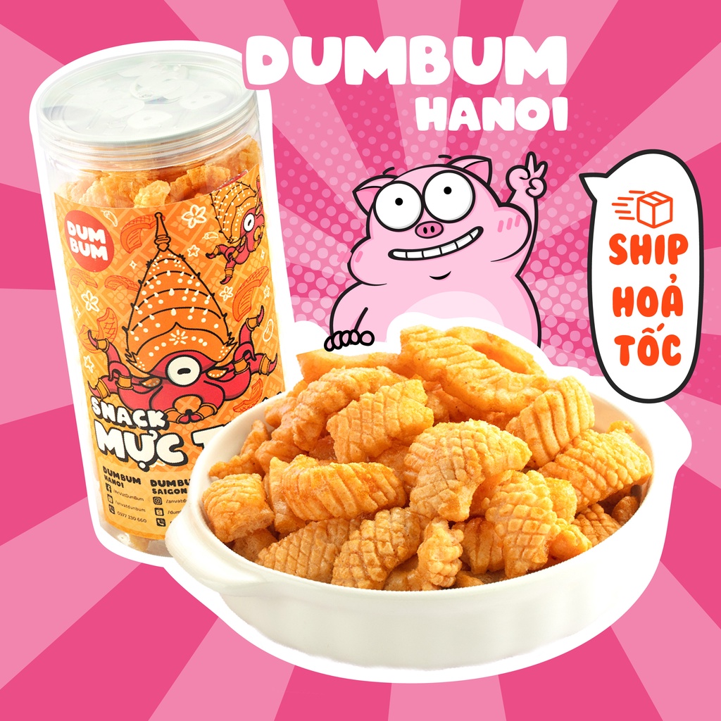 Bánh snack mực Thái Lan DumBum 180g đồ ăn vặt Hà Nội
