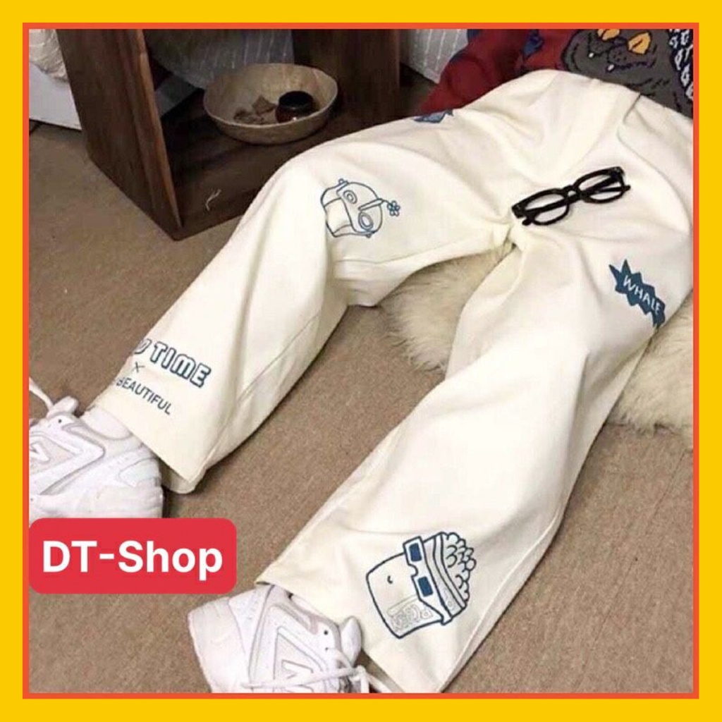 Quần cull nỉ mặc 2 kiểu bo chân dây rút form rộng