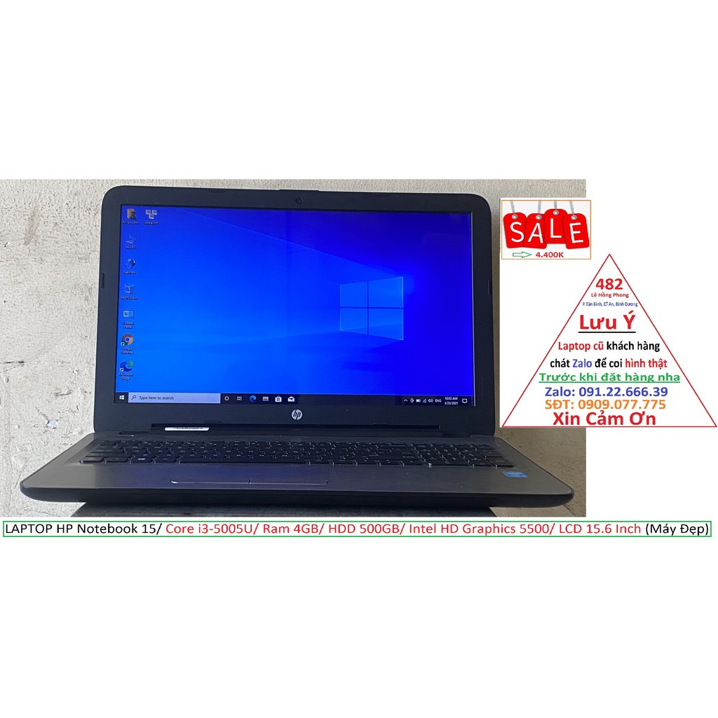 LAPTOP HP Notebook 15/ Core i3-5005U/ Ram 4GB/ HDD 500GB/ Intel HD Graphics 5500/ LCD 15.6 Inch (Máy Đẹp) | WebRaoVat - webraovat.net.vn