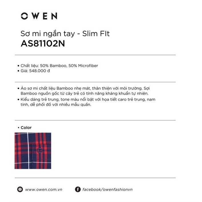 (Bil fom) .) Bil . OWEN - Áo sơ mi ngắn tay Owen Slimfit kẻ ca rô màu đỏ 81102 Cực Đẹp .1 . Đẹp . . . ! . ak34 ͵