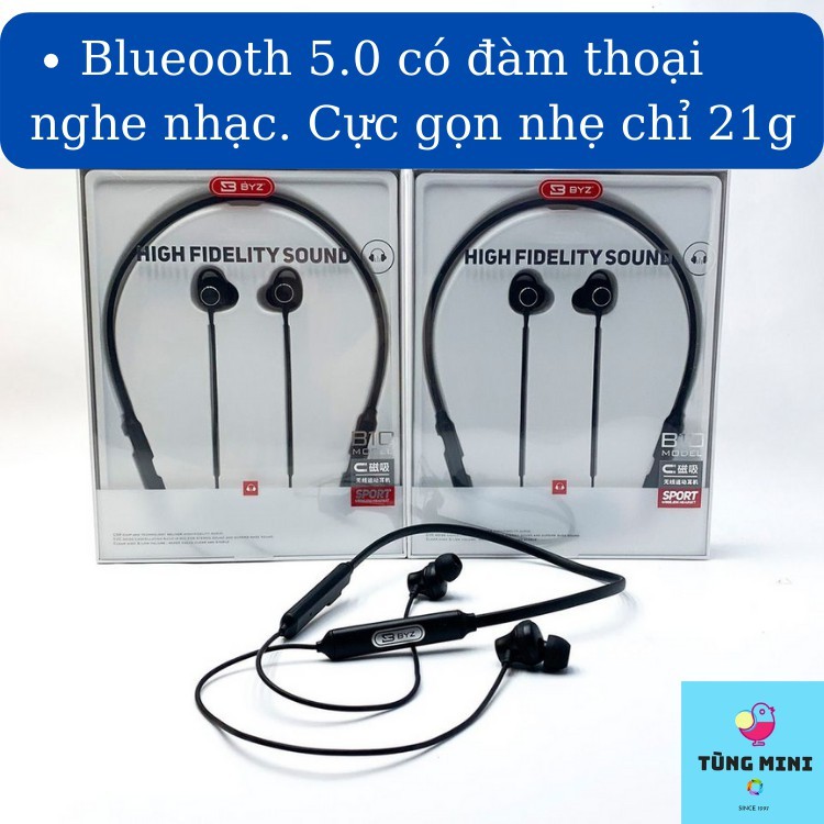 Tai Nghe Quàng Cổ Bluetooth BYZB10 Kiểu Dáng Thể Thao Chống Thấm Mồ Hôi Chống Ồn