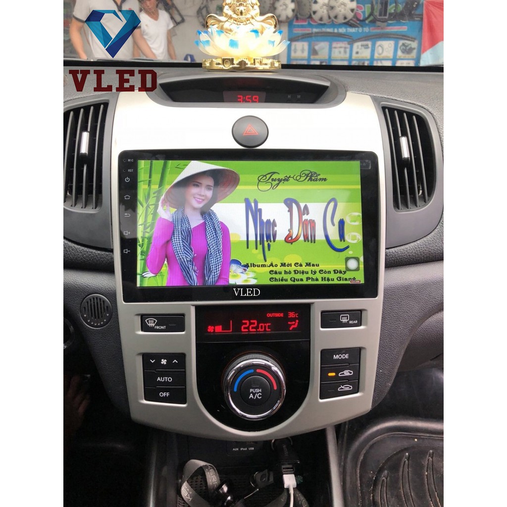 Bộ màn hình DVD Android VLED V5 cho xe KIA FORTE, thu phát wifi, kết nối Bluetooth, màn hình cảm ứng, độ nhạy cao