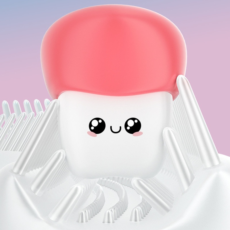 Bàn chải đánh răng hình chữ U làm sạch 360 độ bằng silicone mềm có dây buộc cho trẻ nhỏ