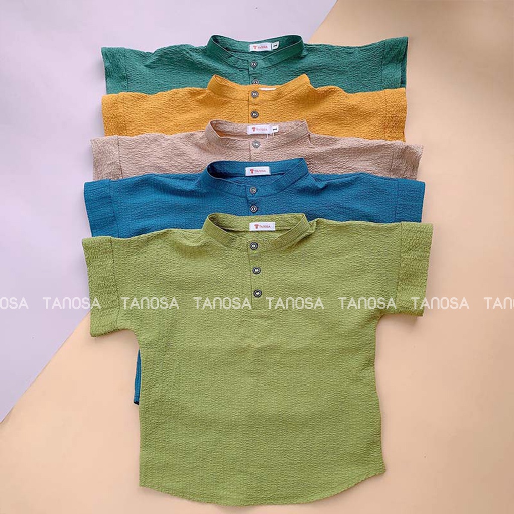Bộ đồ quần đùi áo cộc tay đũi xốp TANOSA mềm mịn, thoáng mát cho bé trai 1-5 tuổi