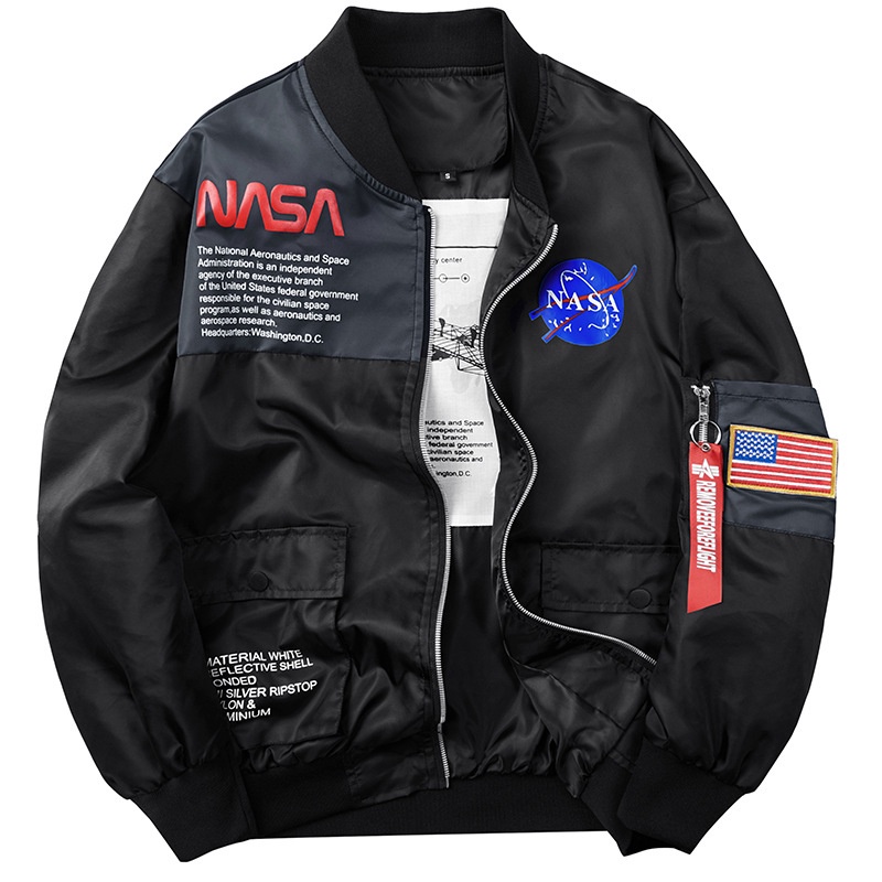 Áo khoác bomber phong cách quân đội NASA MA-1 cá tính thời trang mùa đông dành cho nam