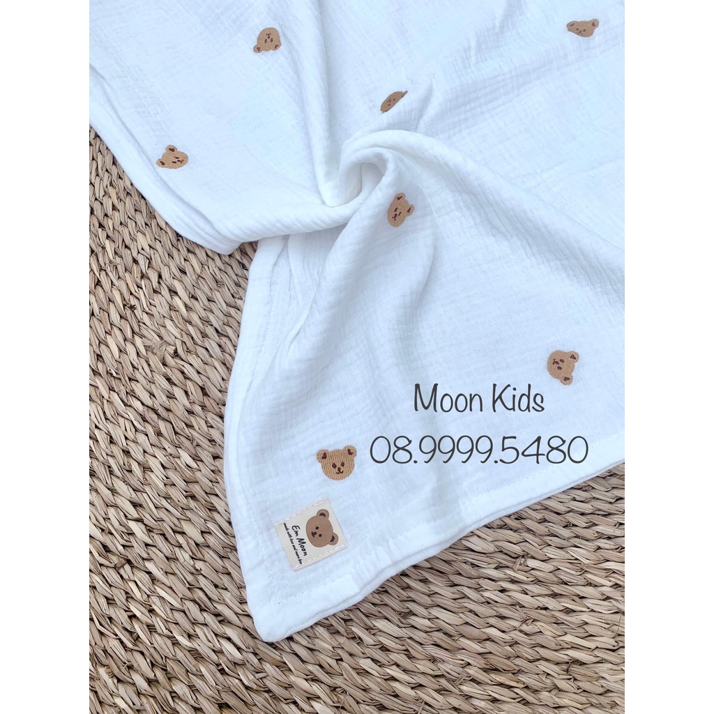 Chăn xô muslin organic thêu hoạ tiết siêu mềm mại cho bé về sẵn phục vụ cho bé yêu ❤️