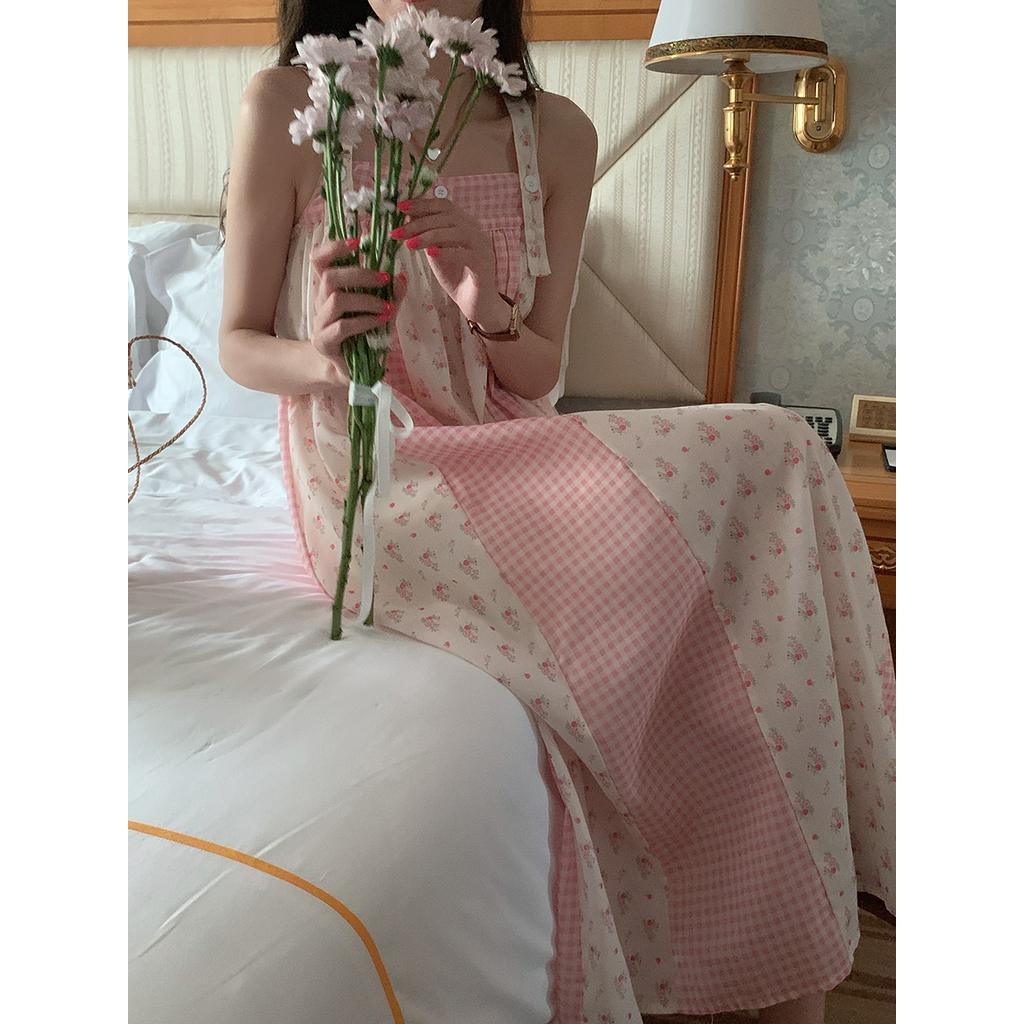 Đầm Hoa Hai Dây Mùa Hè Phong Cách Hàn Quốc Mới 64067