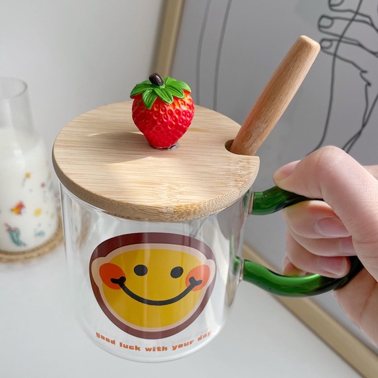 Tách, Cốc Thủy Tinh Quai Dài Mặt Cười