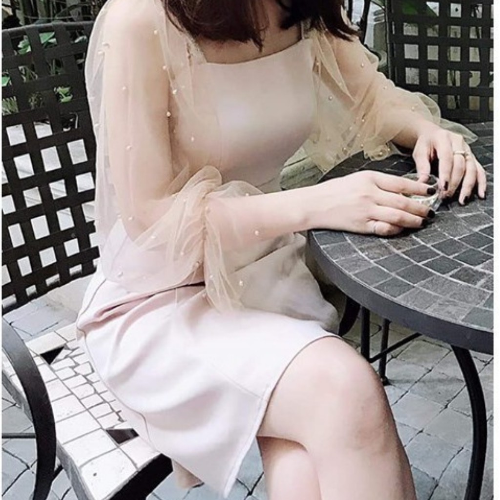 Đầm dự tiệc trắng tay phồng kết hạt siêu xinh | BigBuy360 - bigbuy360.vn