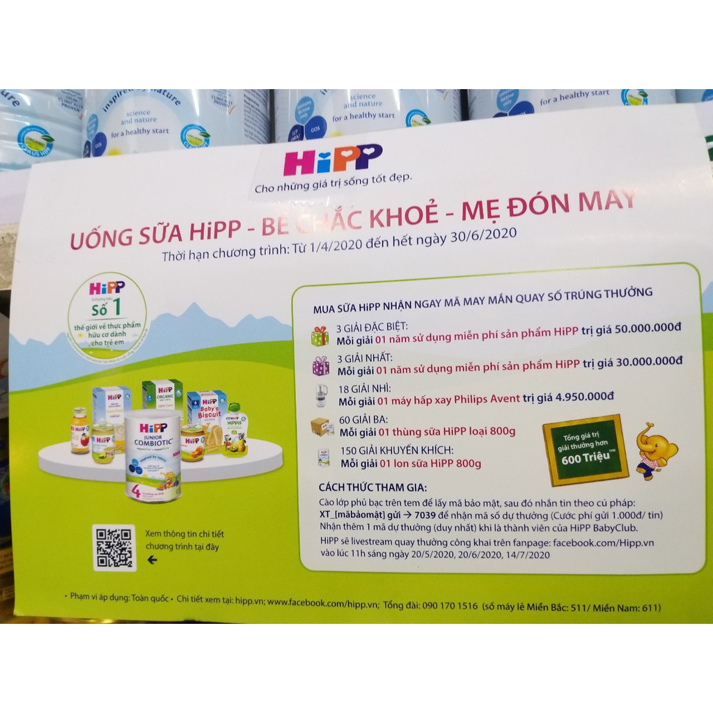 Sữa bột Hipp Organic Combiotic 1 350g cho bé từ 0 đến 6 tháng tuổi