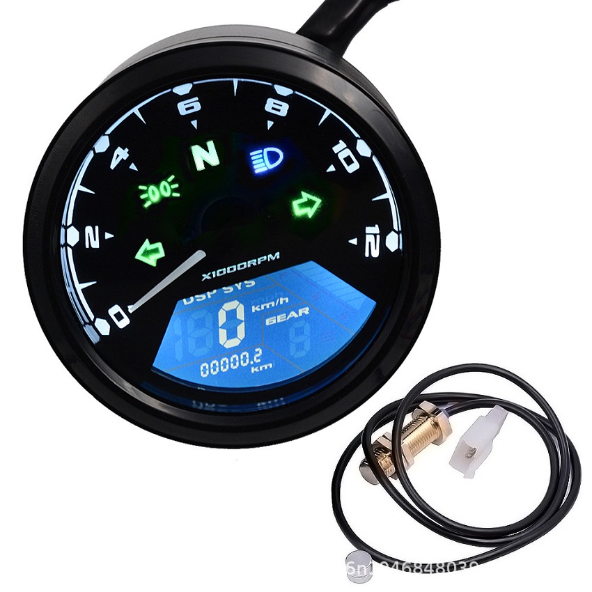 Đồng hồ điện tử xe máy độ classic có mắt đọc full chức năng phù hợp cho xe độ classic cafe race