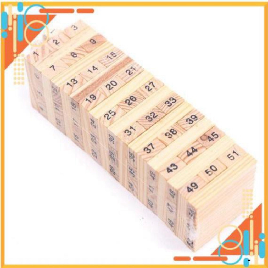 🎯XẢ LỖ🎯 Bộ Đồ Chơi Rút Gỗ Wiss Toys 54 Thanh
