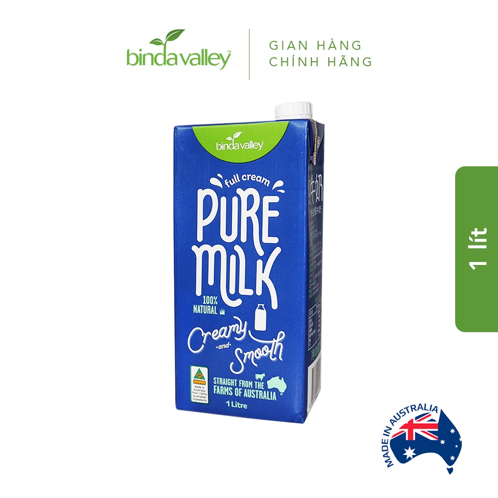 Sữa Tươi Tiệt Trùng UHT Nguyên Kem BINDA VALLEY Chuẩn Úc Hộp 1 Lít
