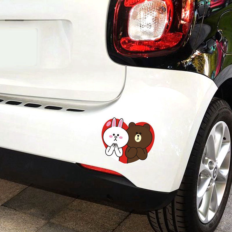 Decal DáN Trang Trí HìNh GấU HoạT HìNh Cho Xe Hơi / Xe MáY