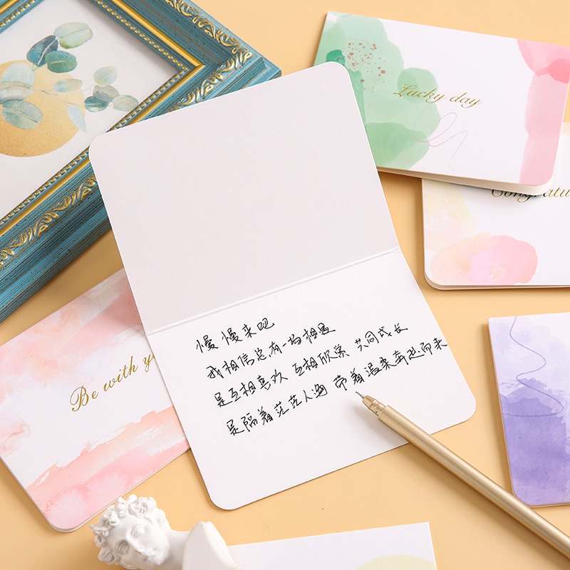 Set 6 tấm thẻ bìa thư màu nước đơn giản đáng yêu