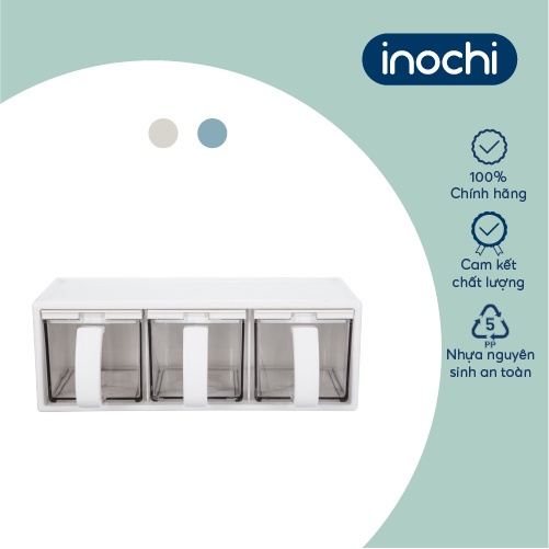 Bộ hộp đựng gia vị yoko inochi màu Cà phê/Xanh nhạt/Trắng sữa