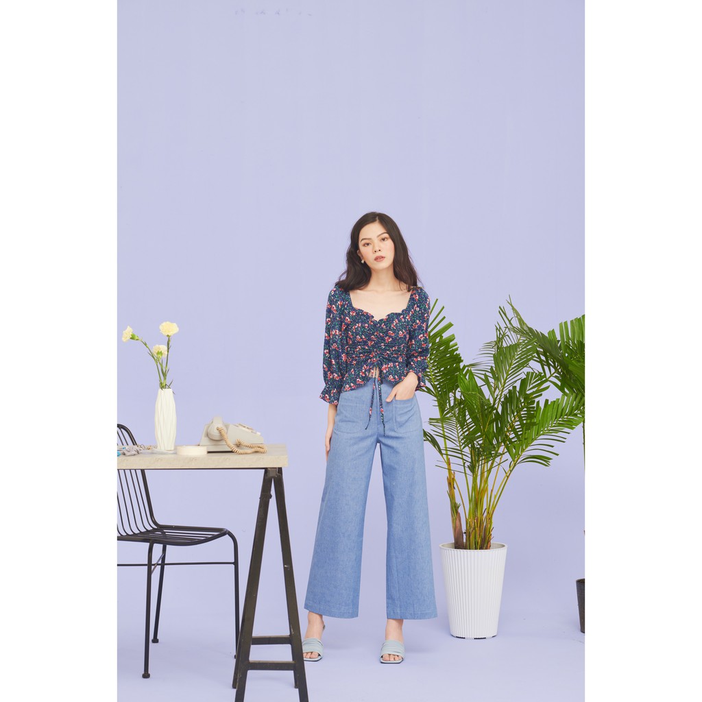 Happy Zoo - Áo tay lửng rút dây hoa ( 2 màu ) | BigBuy360 - bigbuy360.vn