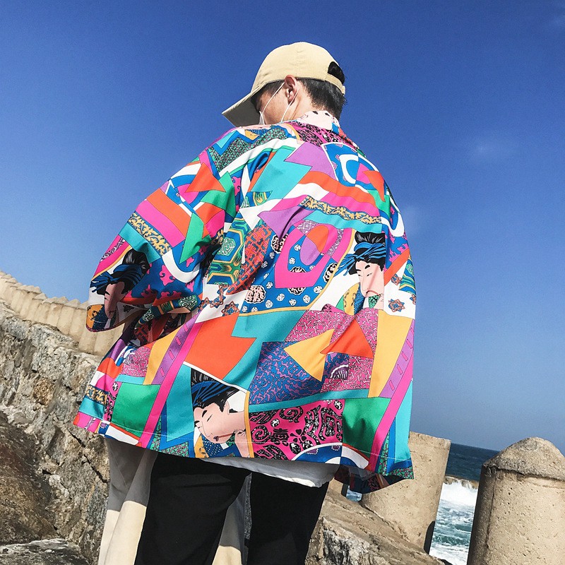 Áo khoác Kimono nam phong cách Nhật Bản