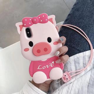 iPhone 6 6s 7 8 Plus XR Xs Max Cute Cartoon Lovely Pig Hello Kitty Phone Casing Case