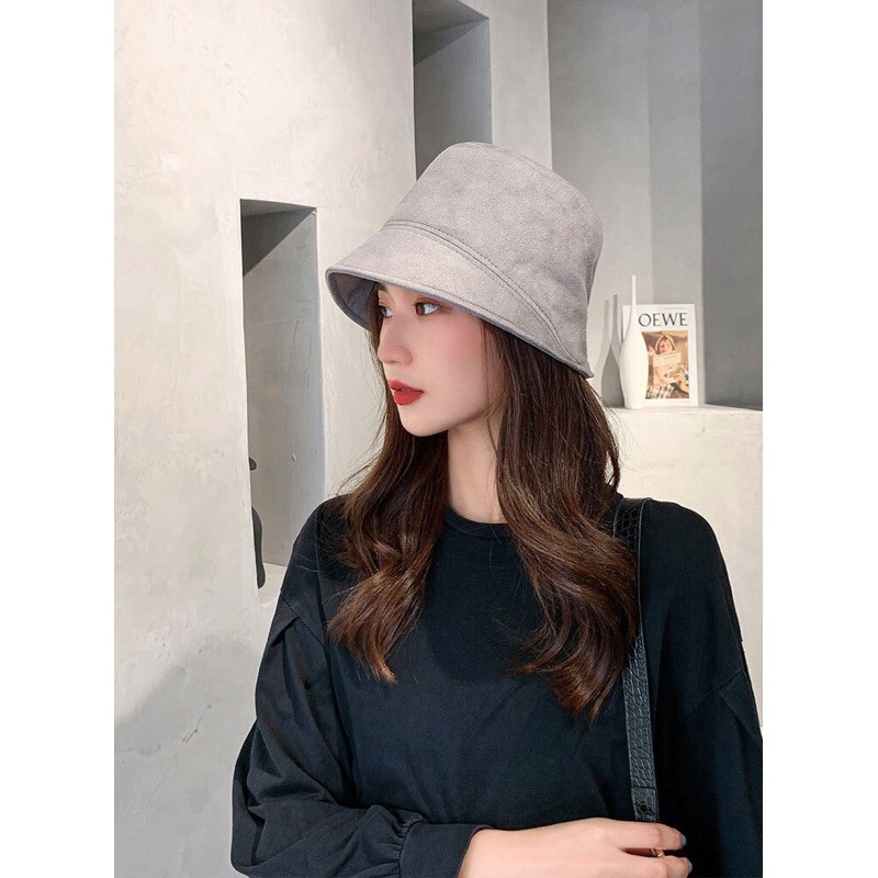 [200] Mũ da lộn sẵn 4 màu