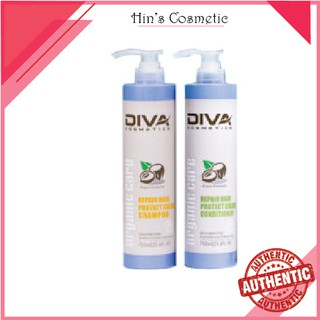 Bộ Dầu Gội DIVA Xanh Phục Hồi Siêu Mềm Mượt 500-750ml[anhtran68]