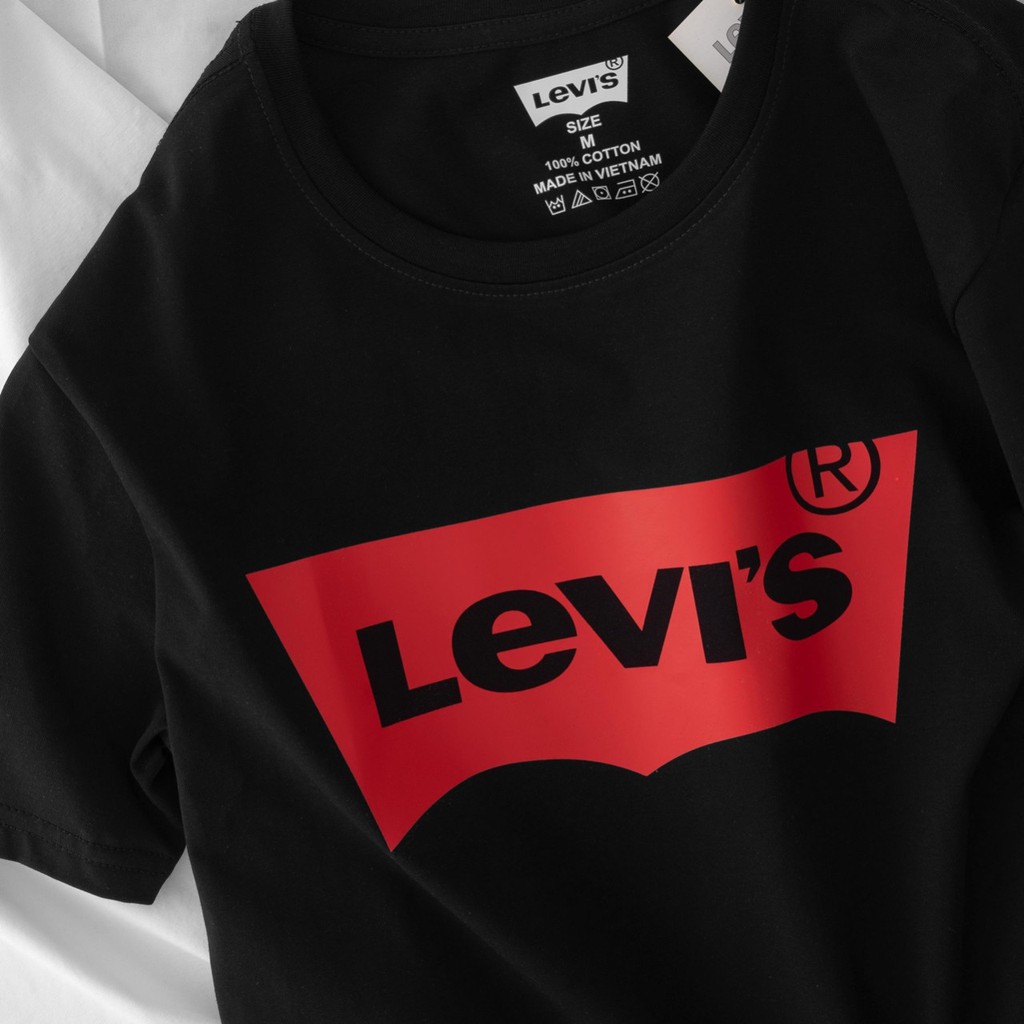 Áo phông levis nam nữ tay ngắn không cổ chất cotton tici