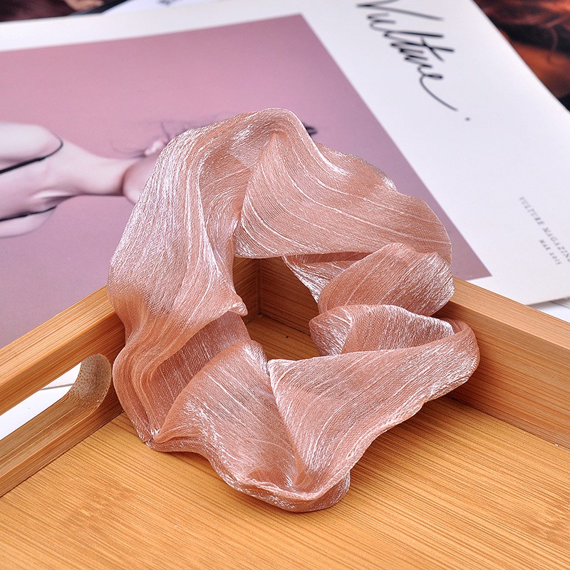 Chun scrunchies vải organza lấp lánh cực sang