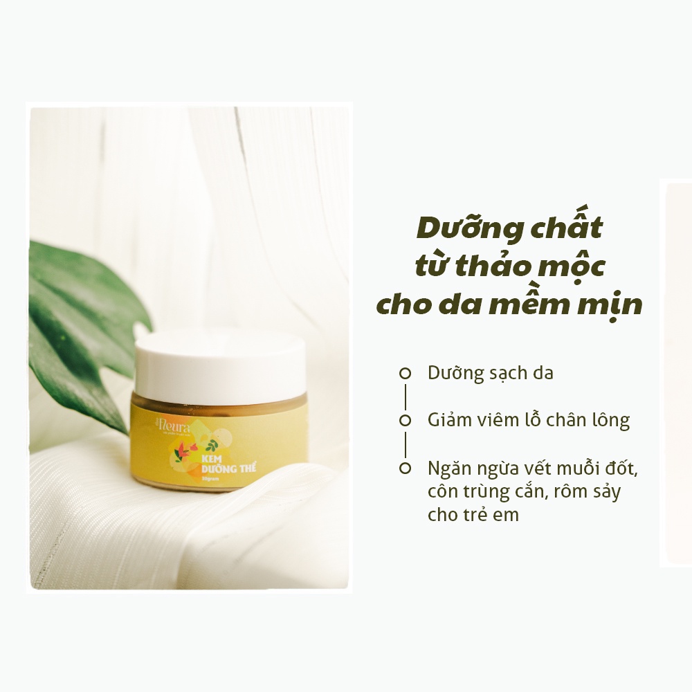 Bộ ngừa viêm nang lông thảo mộc The Fleura ngăn ngừa mụn lưng hiệu quả - Sữa tắm thảo dược 300ml + Kem dưỡng thể 50g