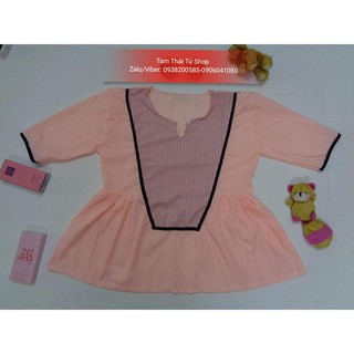 ÁO BABYDOLL PHỐI SỌC CỔ TRÒN