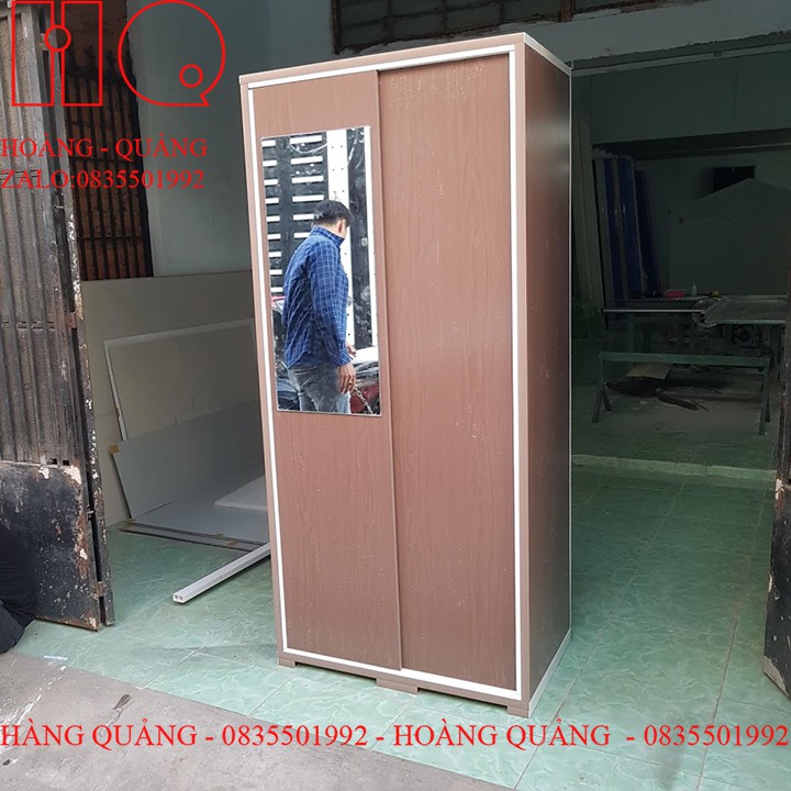Tủ Quần áo-Tủ Nhựa Đài Loan 2 cánh lùa có gương -Miễn Phí giao hàng HCM