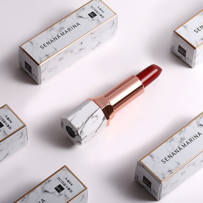 [Hàng mới về] Son môi trang điểm dưỡng ẩm lâu trôi không phai màu họa tiết đá cẩm thạch nhẹ và sang trọng | BigBuy360 - bigbuy360.vn