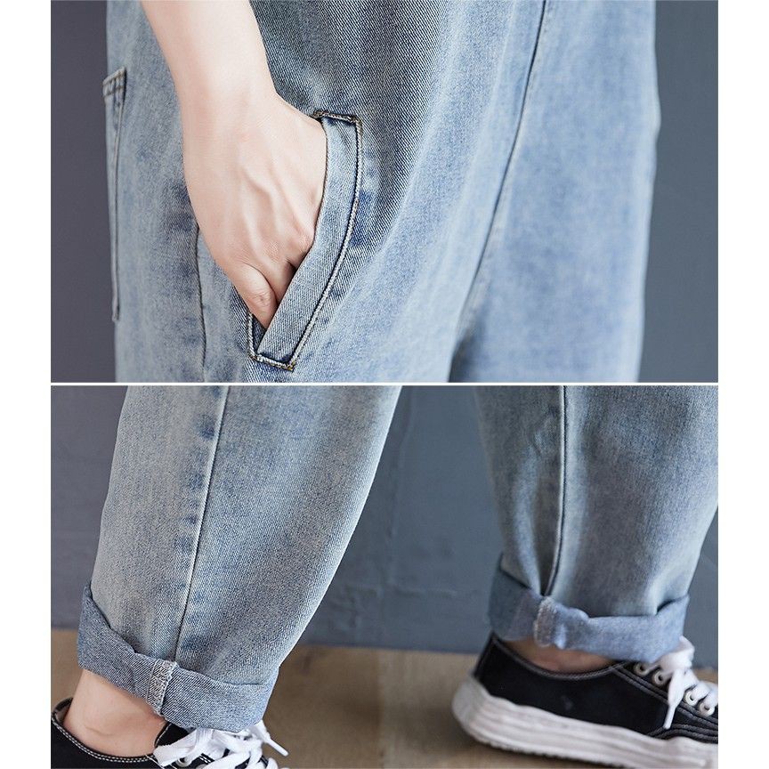 [ORDER] Quần yếm jean dáng rộng dây da (size M-XXL fit đến 80kg) - Có ảnh thật | BigBuy360 - bigbuy360.vn