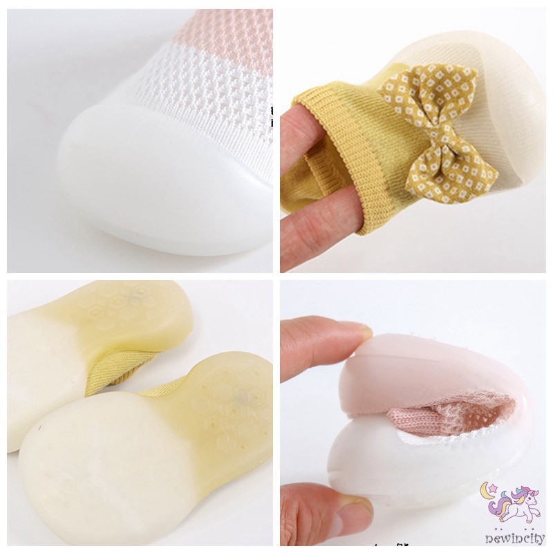 Giày Đế Mềm Đính Nơ Chống Trượt Cho Bé Tập Đi
