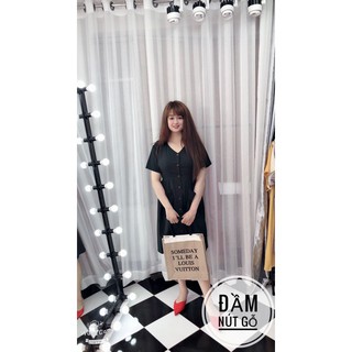 Đầm midi nút gỗ 60-90kg (tranghai_bigsize)