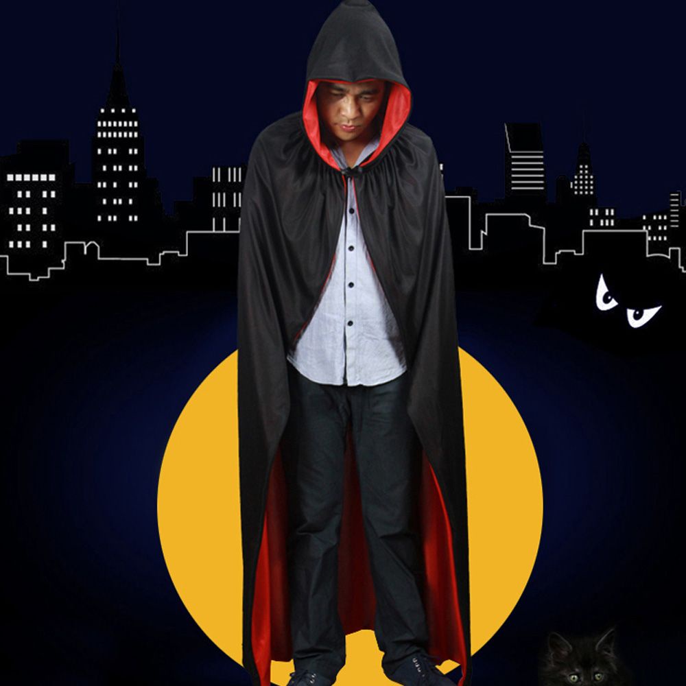 Áo choàng phù thủy một lớp có mũ trùm đầu hóa trang Halloween