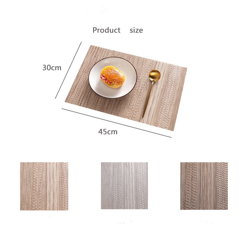 Tấm lót bàn ăn PVC cách nhiệt 30x45cm Nhà Xinh Decor miếng lót chén dĩa bàn ăn họa tiết một màu