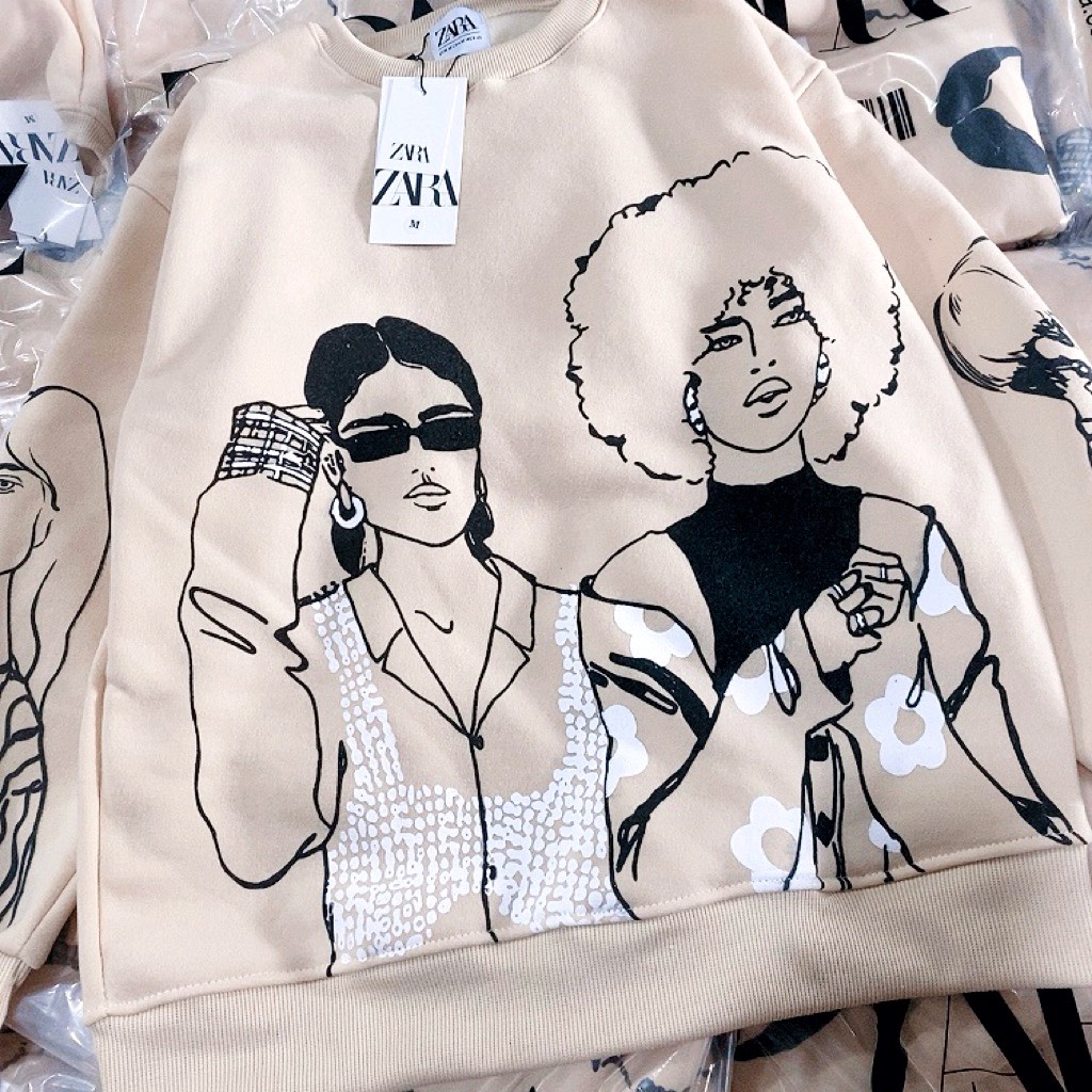 Áo Sweater Nỉ Nữ Dài Tay In Hình Cô Gái cá tính | BigBuy360 - bigbuy360.vn