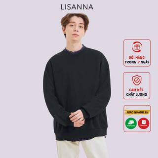 Áo sweater trơn basic lisanna chất liệu nỉ bông ấm áp