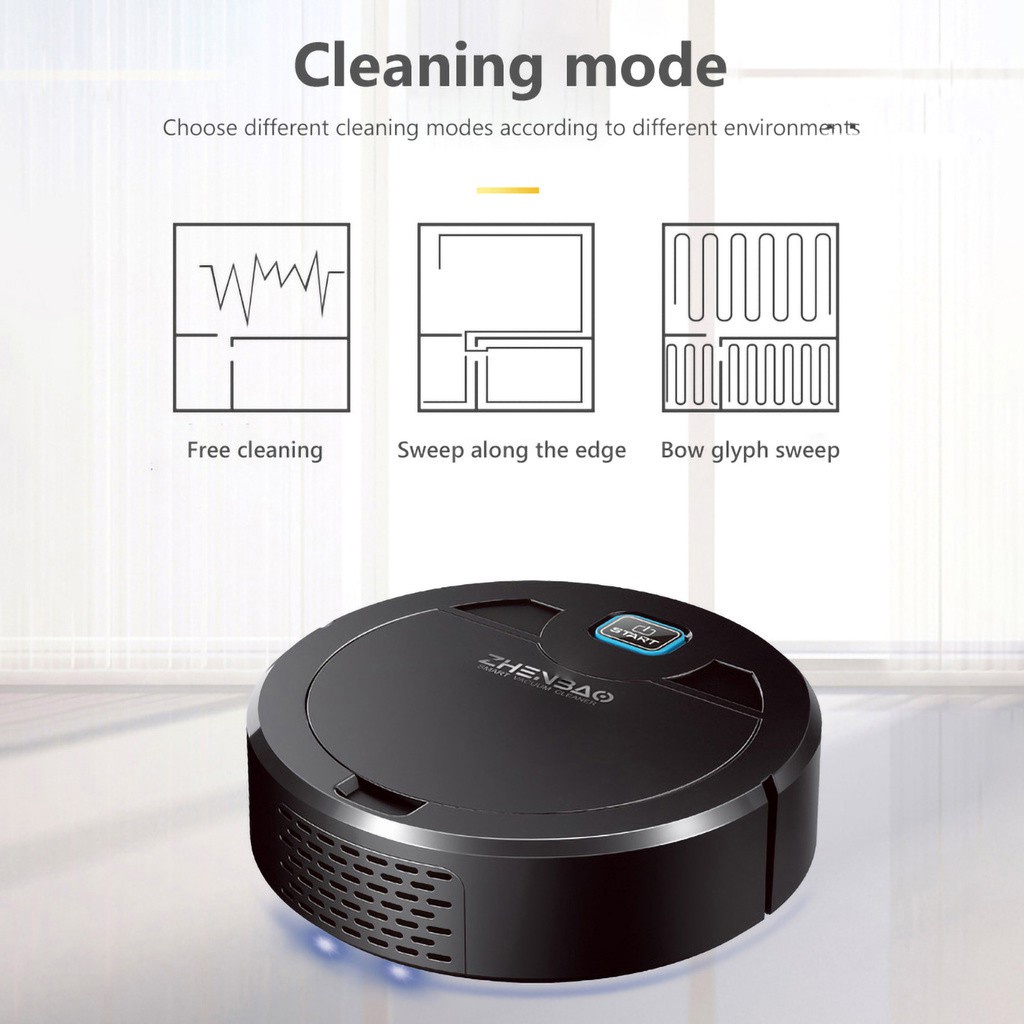 Robot Hút Bụi Thông Minh Tự Động 1600Pa Sạc USB Tiện Dụng