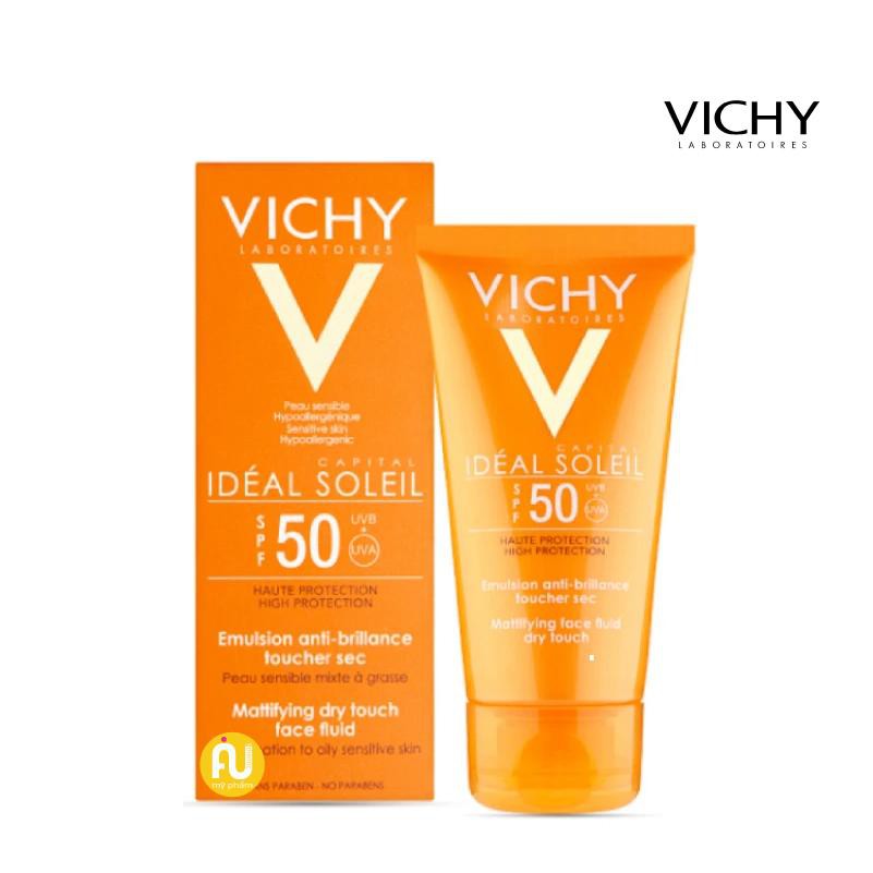 Set Kem Chống Nắng+kèm SON dưỡng chống nắng Pháp Vichy Ideal Soleil SPF50+ 50ml