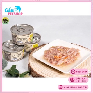 Pate MEOWOW tuna white cá ngừ trắng nguyên miếng cho mèo lon 80g