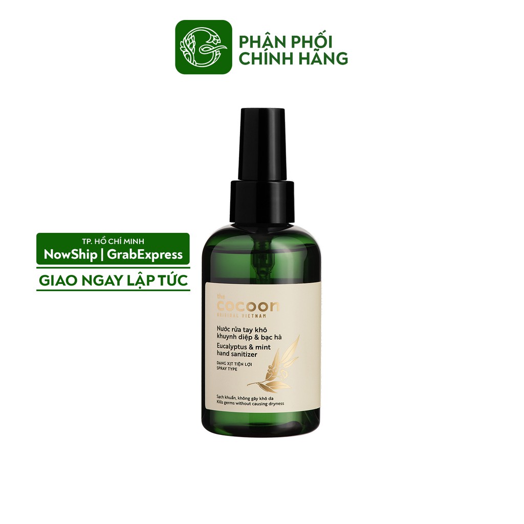 Nước rửa tay khô khuynh diệp và bạc hà Cocoon 140ml