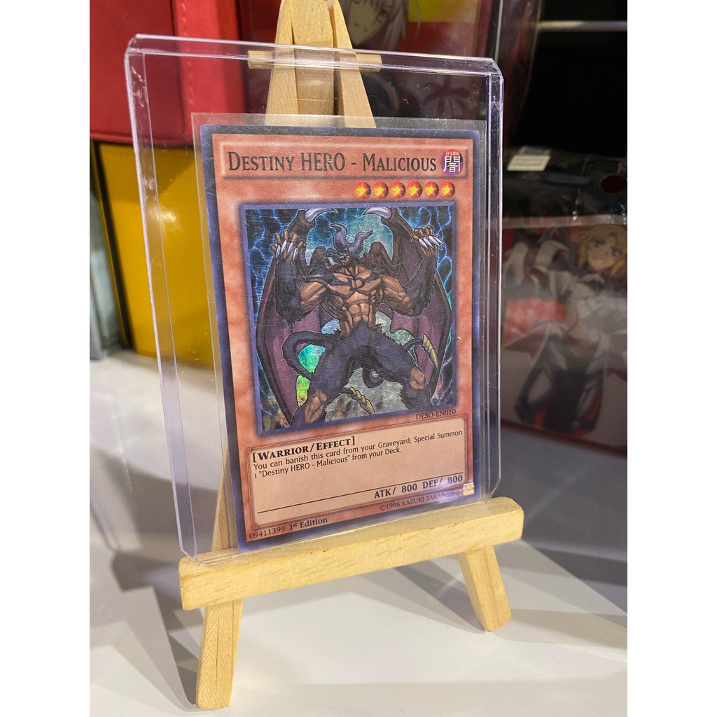 Lá bài thẻ bài Yugioh Destiny HERO Malicious – Super Secret Rare - Tặng bọc bài nhựa bảo quản