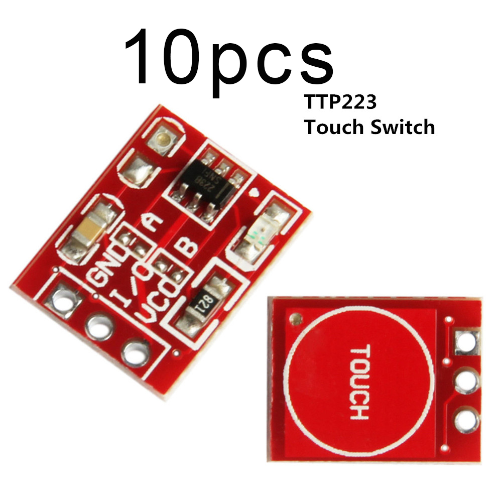 10pcs TTP223 Mô-đun có nút công tắc cảm ứng điện dung cho Arduino Phím Cảm Ứng 1 Chạm Điện Dung TTP223B Mini Module Công tắc Cảm ứng 1 chạm TTP223