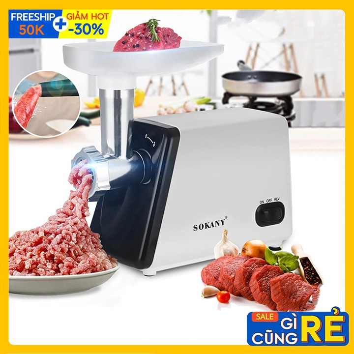 Máy đùn thịt, máy xay thịt cá nhanh chóng, an toàn Chính hãng Sokany 2500W