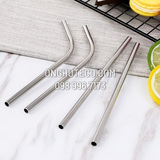 Ống Hút INOX 304 16cm - 18cm Cho Tách Trà Tặng Kèm Cọ