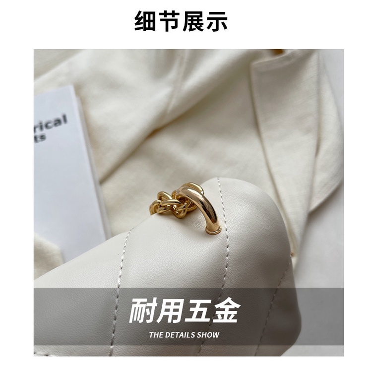 Túi Đeo JASMIN NOIR Chéo Nắp Gập In Họa Tiết Sọc V Cho Nữ