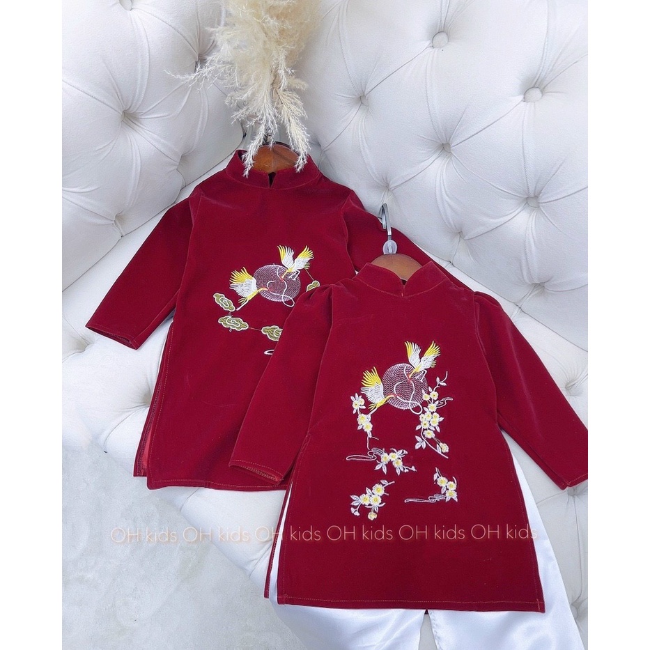 Cách tân nhung thêu Phượng Hoàng cho bé 8-22kg