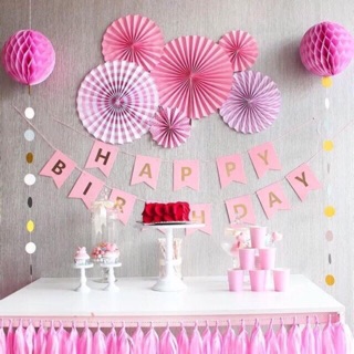 Set 6 quạt giấy trang trí tiệc [Kèm dây treo]